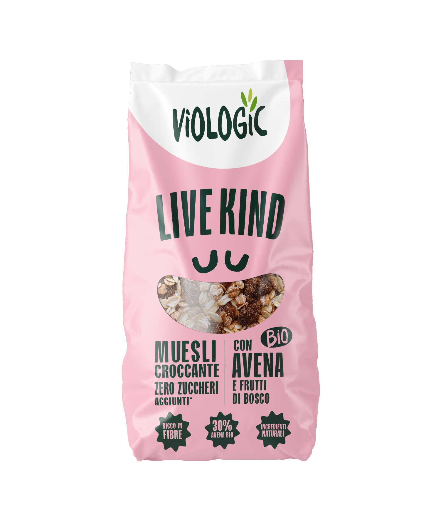 Muesli croccante con avena e frutti di bosco zero zuccheri aggiunti Bio 300g