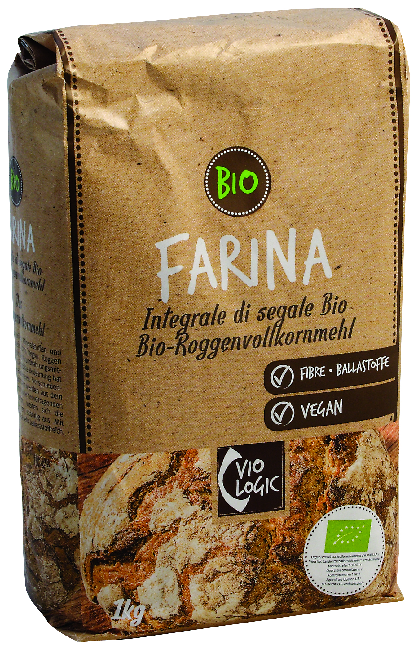 Farina integrale di segale bio 1kg