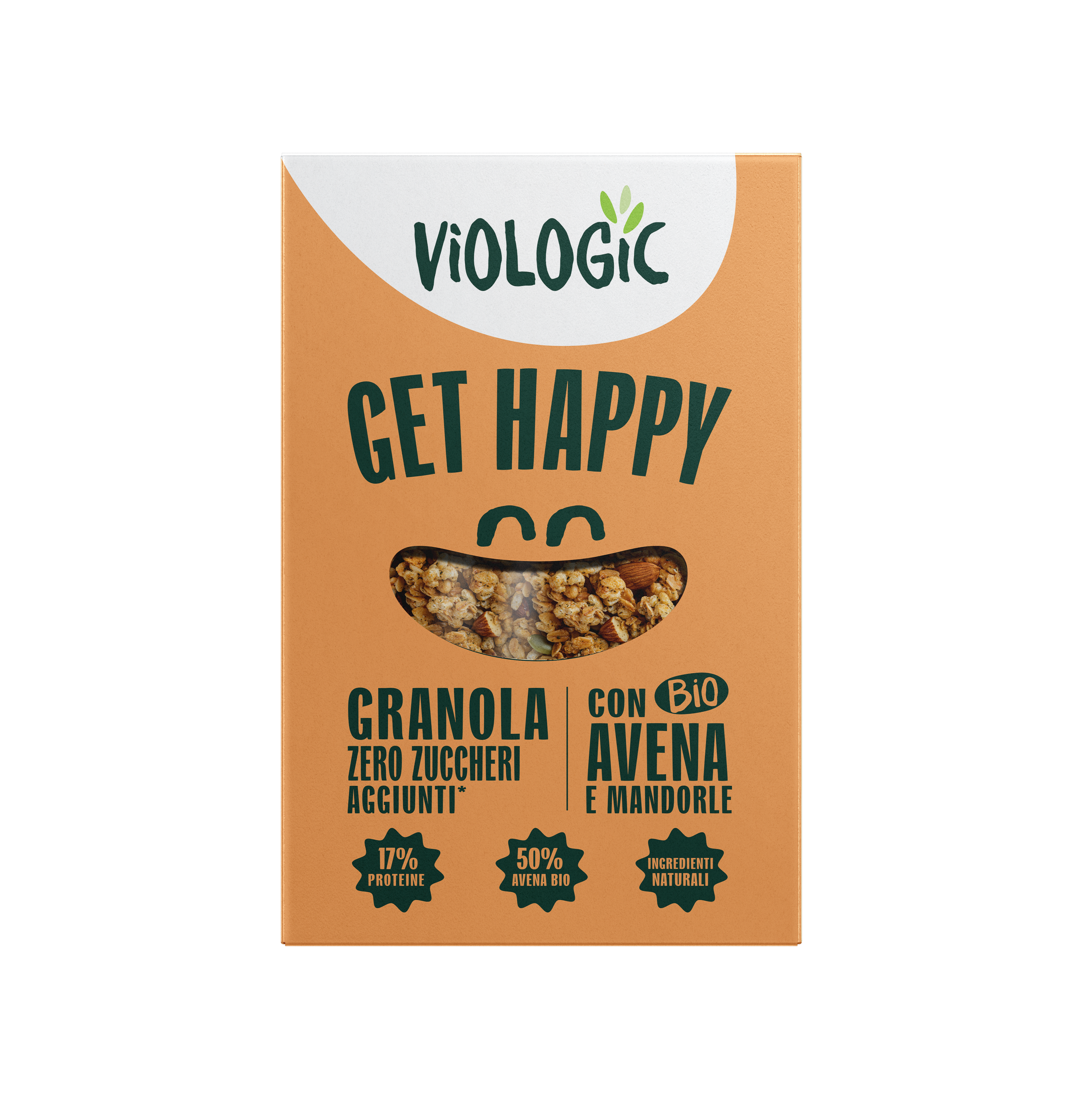 Granola con avena e mandorle zero zuccheri aggiunti 250g Bio