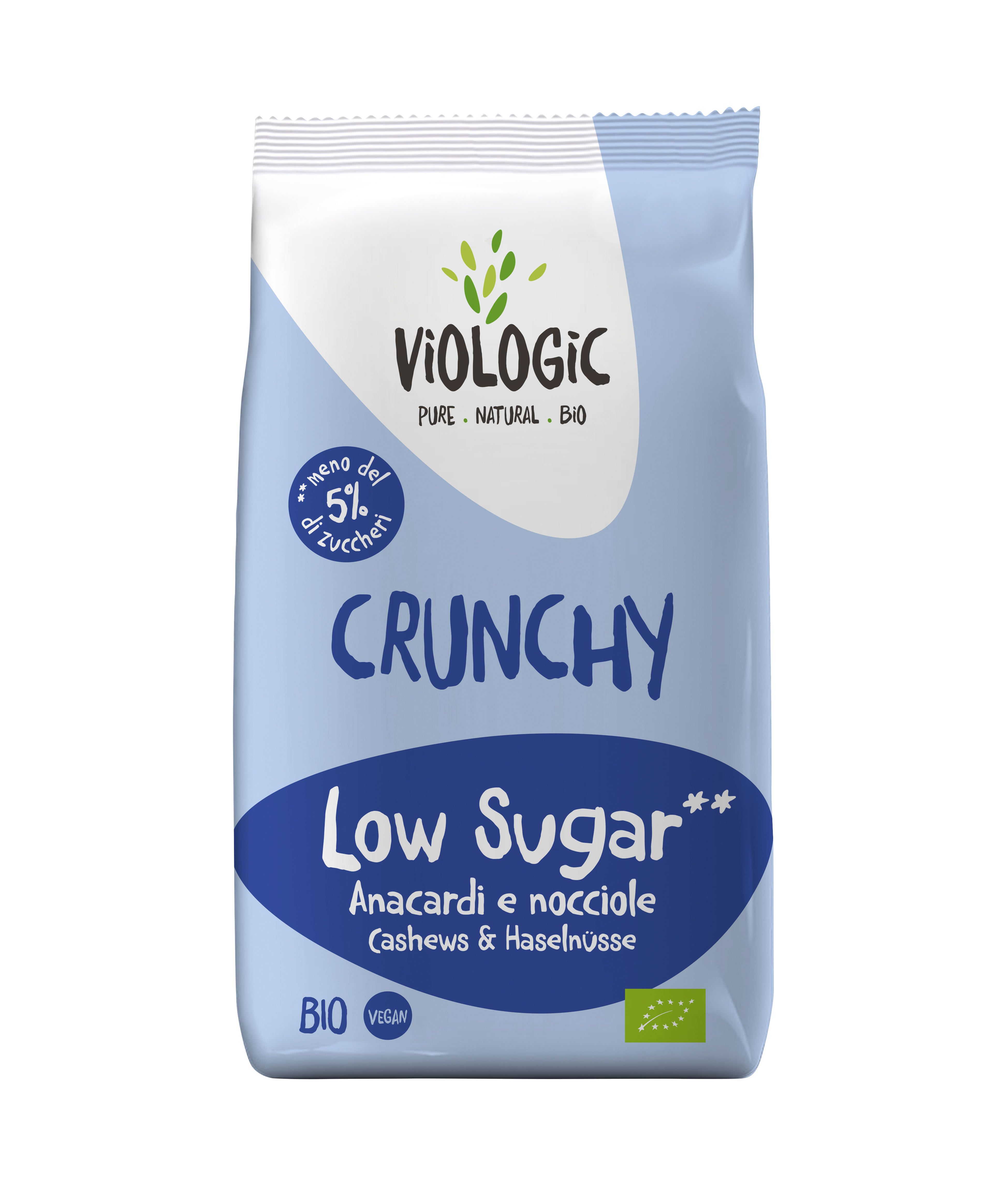 Viologic Crunchy LOW SUGAR Anacardi e nocciole bio 375g